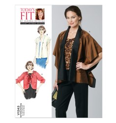 1243  Vogue EZ BETZINA LOOSE SHAPED JACKET SLEEVES OR NOT PATTERN ABC-GHIJ 2 VIEWS ONLY A & C UNCUT